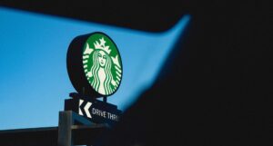 Starbucks drive thru sign