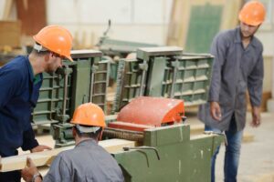 industrial workers and equipment