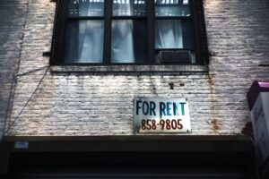 Apartment with For Rent Sign