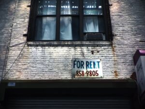 Apartment with For Rent Sign