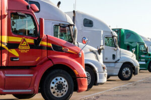 trucks lined up on pavement