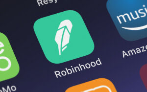 Robinhood iPhone app icon on screen